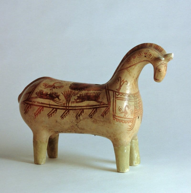 Painted ceramic horse figurine from the Iranian Plateau